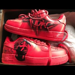 Brand New, Tupac Nike Air Force 1. Color: Red